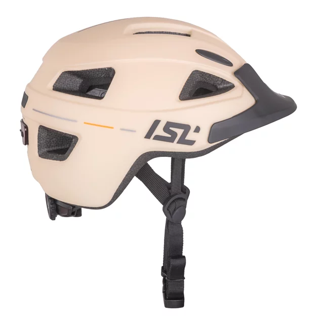Detská cyklo prilba s LED svetlom ISL Lumiro - Pearl White