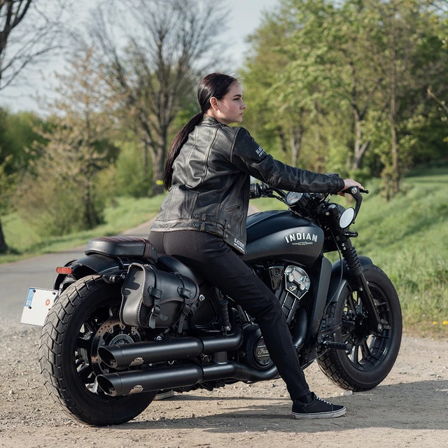Dámske moto legíny W-TEC Noposum s aramidom - čierna