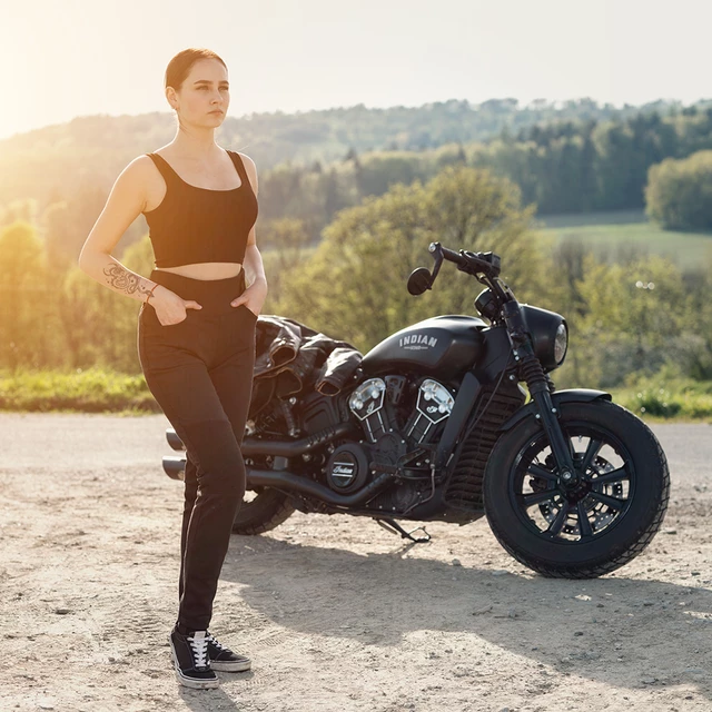 Dámske moto legíny W-TEC Noposum s aramidom - čierna