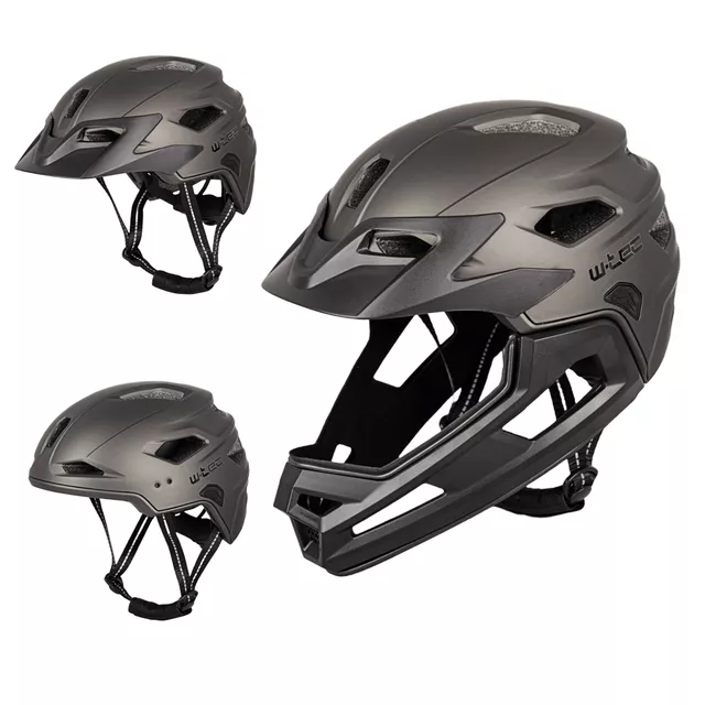 Junior downhill prilba W-TEC Estreito - Matt Metal - Magic Matt Black