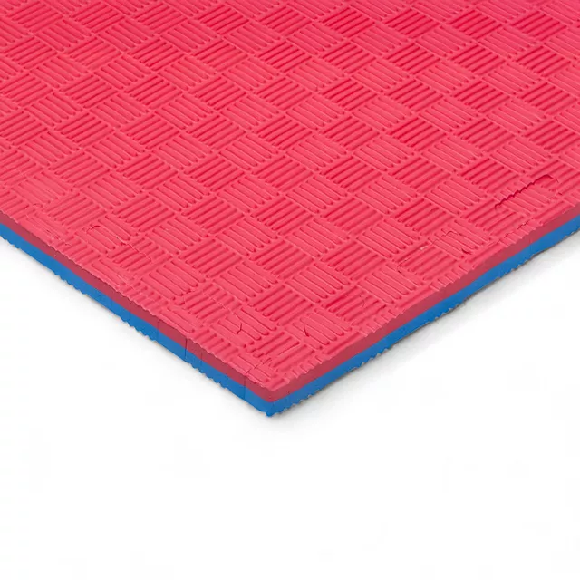 Puzzle tatami podložka inSPORTline Sazegul 100x100x2 cm - mocha mousse-čierna, vzor 5 prúžkov