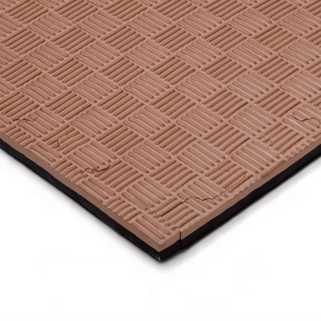 Puzzle tatami podložka inSPORTline Sazegul 100x100x2 cm - mocha mousse-čierna, vzor 5 prúžkov