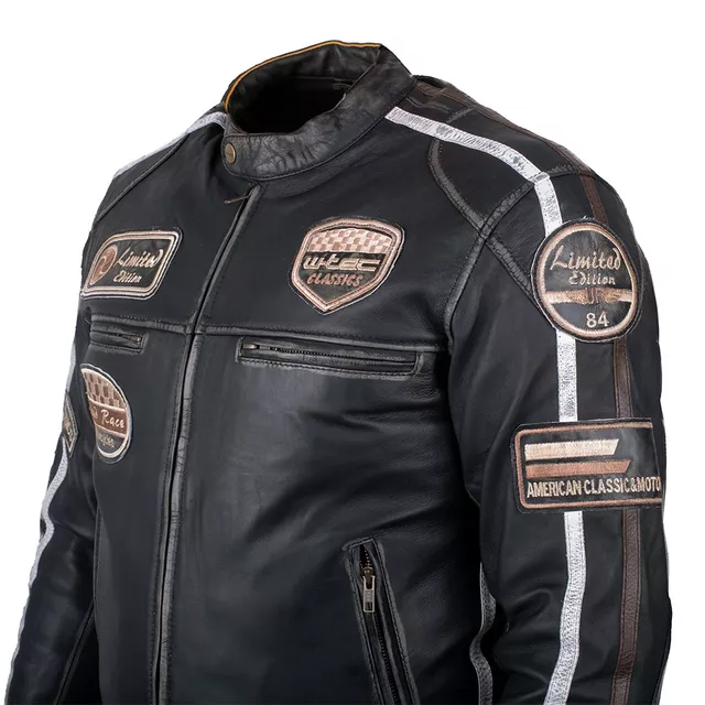 Pánska kožená moto bunda W-TEC Sheawen Vintage