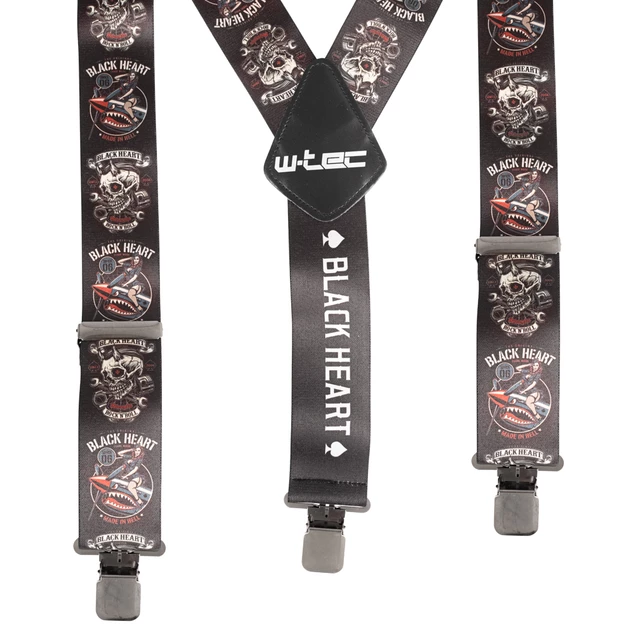 Traky W-TEC Black Heart Suspenders - Warhawk