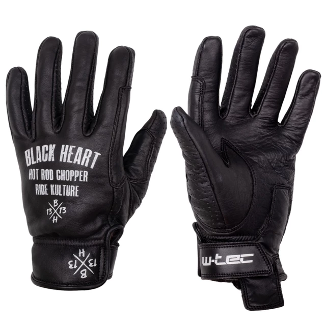 Letné kožené moto rukavice W-TEC Black Heart Darios - čierna