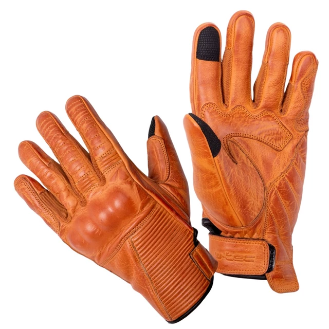Kožené moto rukavice W-TEC Kruegero - hnedá