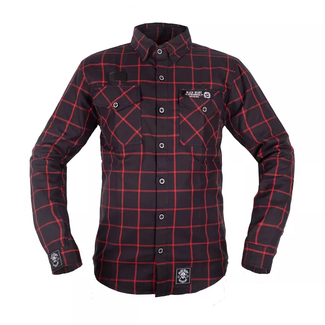 Košeľa W-TEC Black Heart Respector II - čierna s červeným pruhom