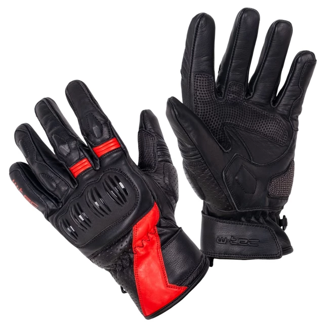 Moto rukavice W-TEC Bowia - čierno-červená - čierno-červená