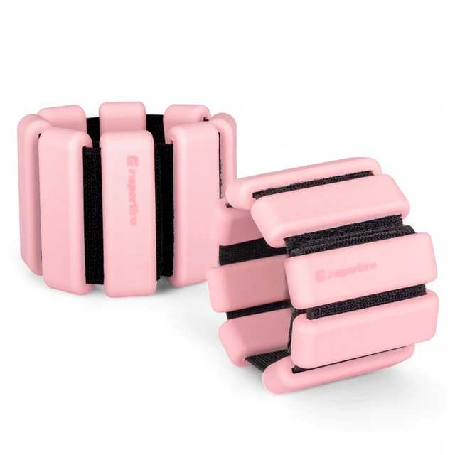 Fitness závažie na členok a zápästie inSPORTline Brace 2x0,5 kg - ružová - ružová