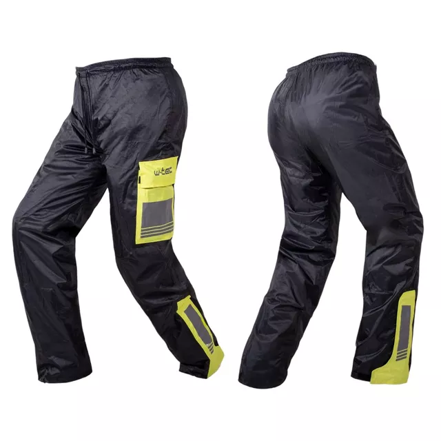 Nepremokavé moto nohavice W-TEC Colnari - čierna-fluo zelená