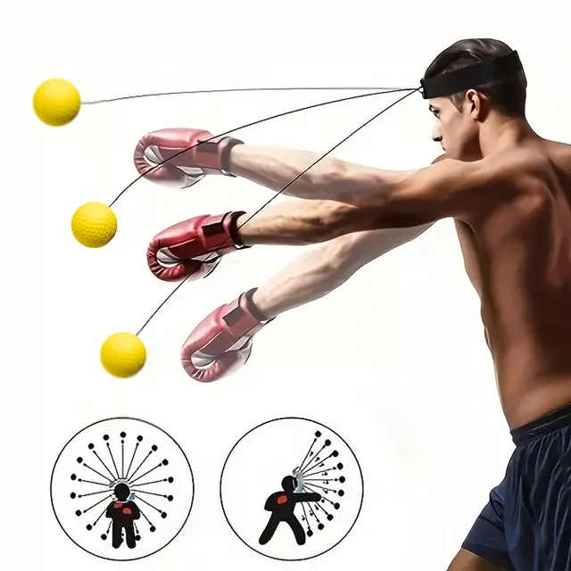 Reflexná boxovacia loptička na hlavu inSPORTline Respell Light 18g s čelenkou