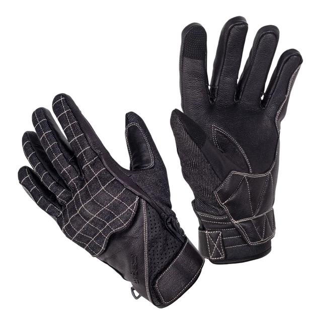 Letné moto rukavice W-TEC Honver - čierna - čierna
