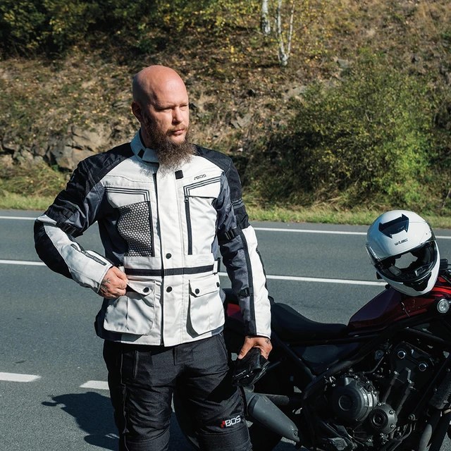 Pánska touringová moto bunda BOS Maximum - Gray
