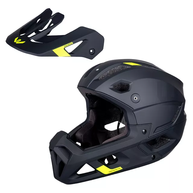 Downhill prilba W-TEC Calheto - Black Neon