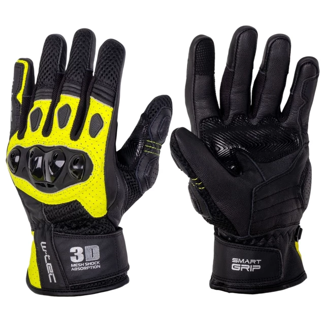 Moto rukavice W-TEC Janstur - čierna-fluo