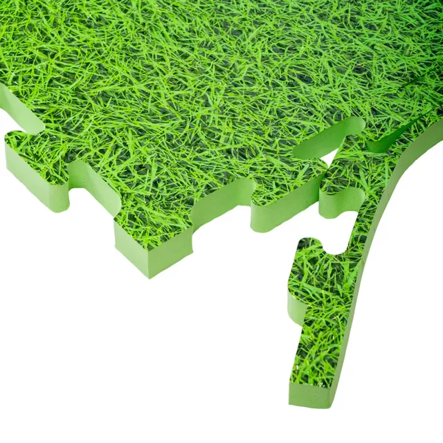 Puzzle tatami podložka inSPORTline Zemalpro 100x100x2 cm - motív trávníka