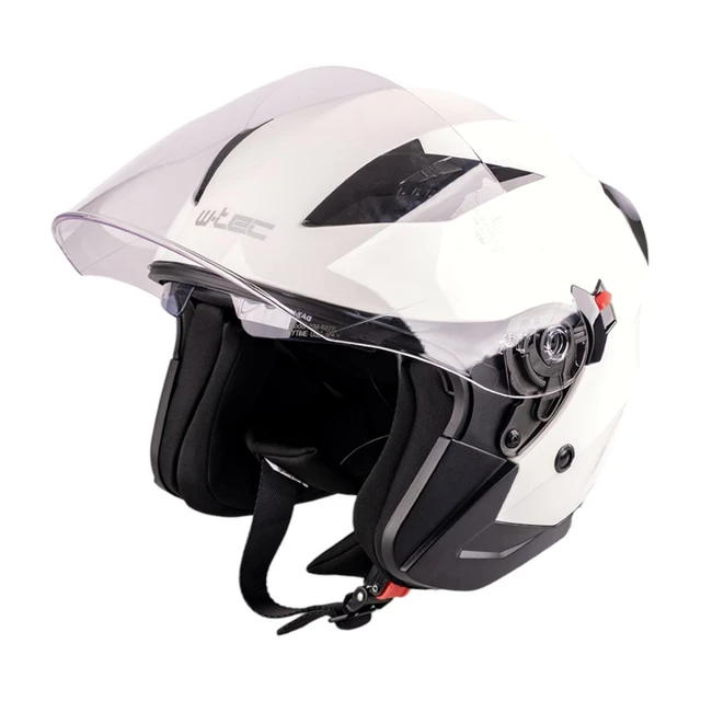 Moto prilba W-TEC Putta - čierna matná - biela perleť