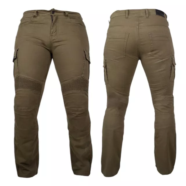 Moto jeansy W-TEC Wallbridge Olive - olivovo zelená