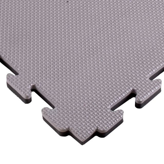 Puzzle tatami podložka inSPORTline Sazegul 100x100x2 cm - mocha mousse-čierna, vzor 5 prúžkov