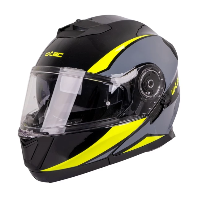 Výklopná prilba W-TEC Banelmeda - 2.akosť - šedo-čierno-fluo žltá - šedo-čierno-fluo žltá
