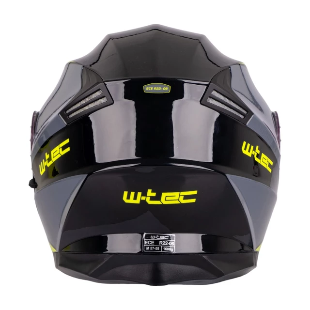 Výklopná prilba W-TEC Banelmeda - 2.akosť - šedo-čierno-fluo žltá