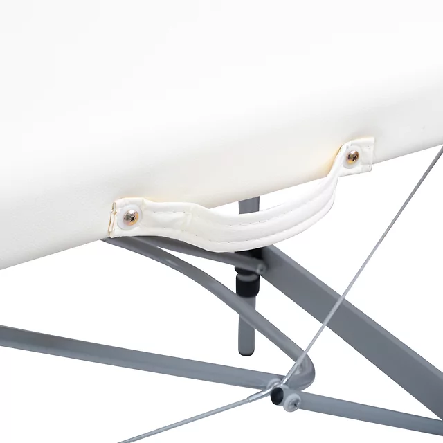 Masážne lehátko inSPORTline Morrani 186x60x62,5-85,5 cm 2-dielne hliníkové - krémová