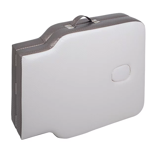 Masážne lehátko inSPORTline Kiyora 186x70x62,5-85,5 cm 2-dielne hliníkové - bielo-šedá