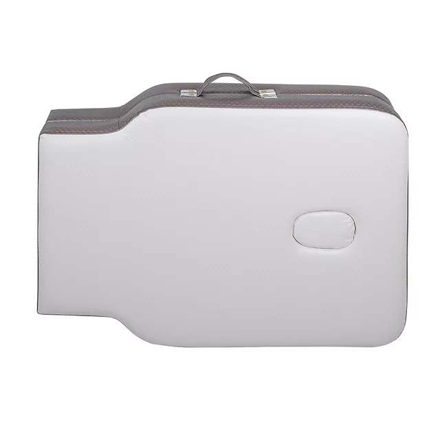 Masážne lehátko inSPORTline Kiyora 186x70x62,5-85,5 cm 2-dielne hliníkové - bielo-šedá