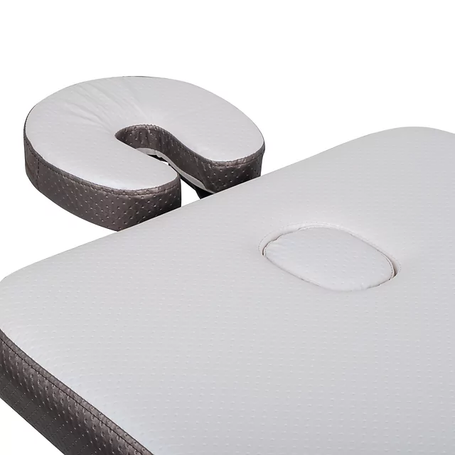 Masážne lehátko inSPORTline Kiyora 186x70x62,5-85,5 cm 2-dielne hliníkové - bielo-šedá