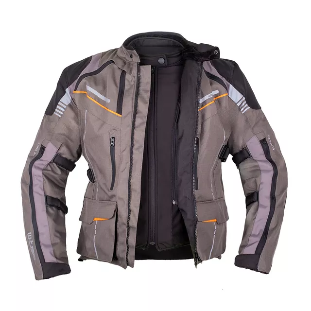 Touringová moto bunda W-TEC Smackton - šedo-oranžová
