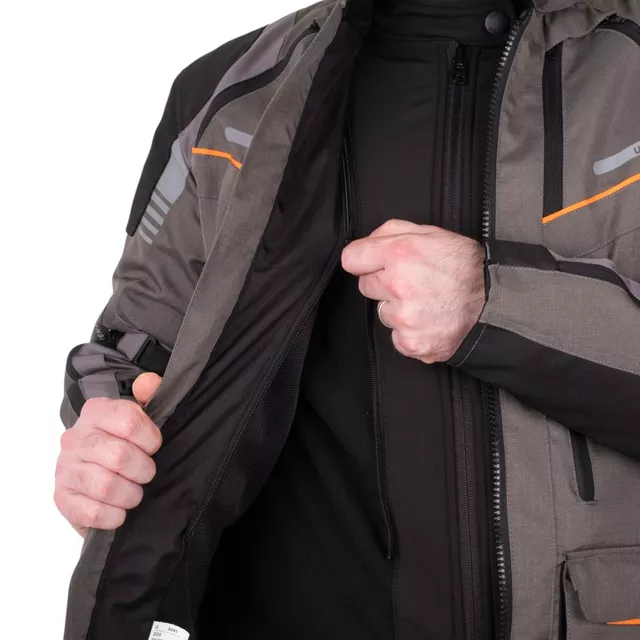 Touringová moto bunda W-TEC Smackton - šedo-oranžová