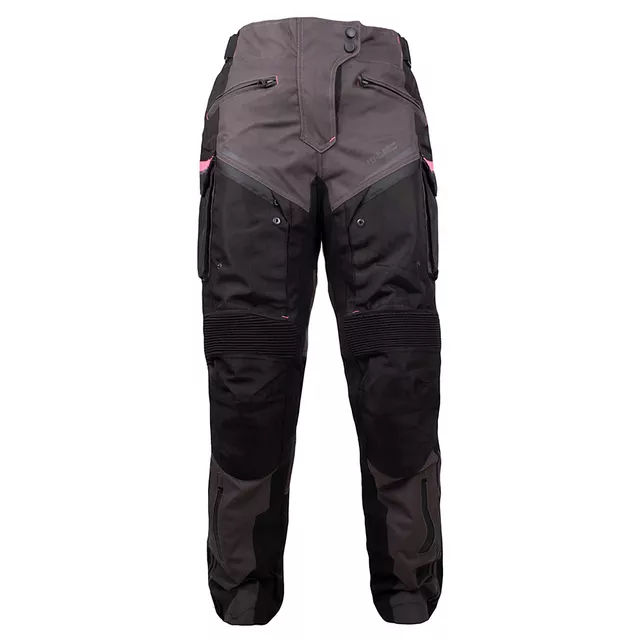 Dámske moto nohavice W-TEC Barbata - čierno-šedo-ružová