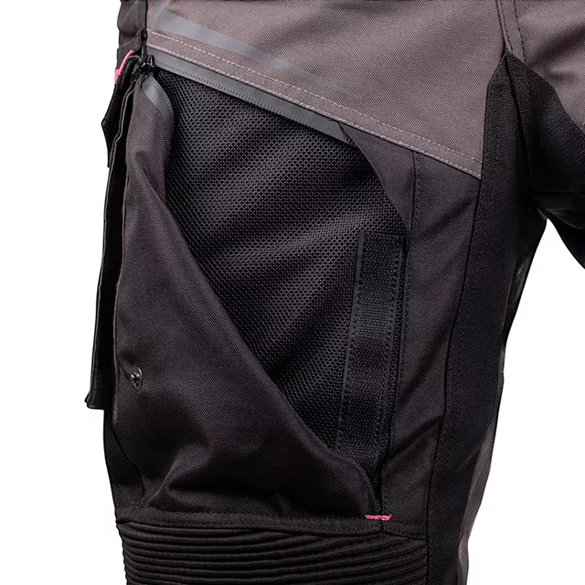 Dámske moto nohavice W-TEC Barbata - čierno-šedo-ružová
