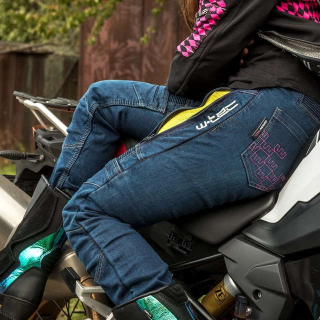 Dámske moto jeansy W-TEC Biterillo Lady - 2.akosť - modrá