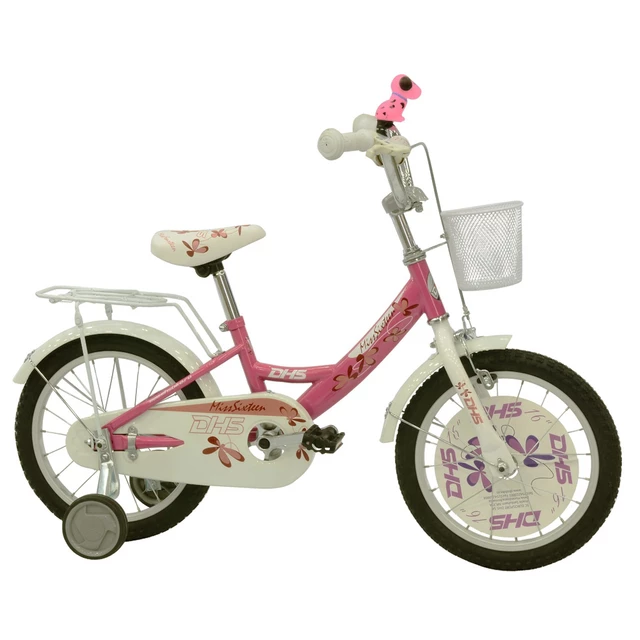 Detský bicykel DHS Miss Sixteen 1602 16" - biela - ružová