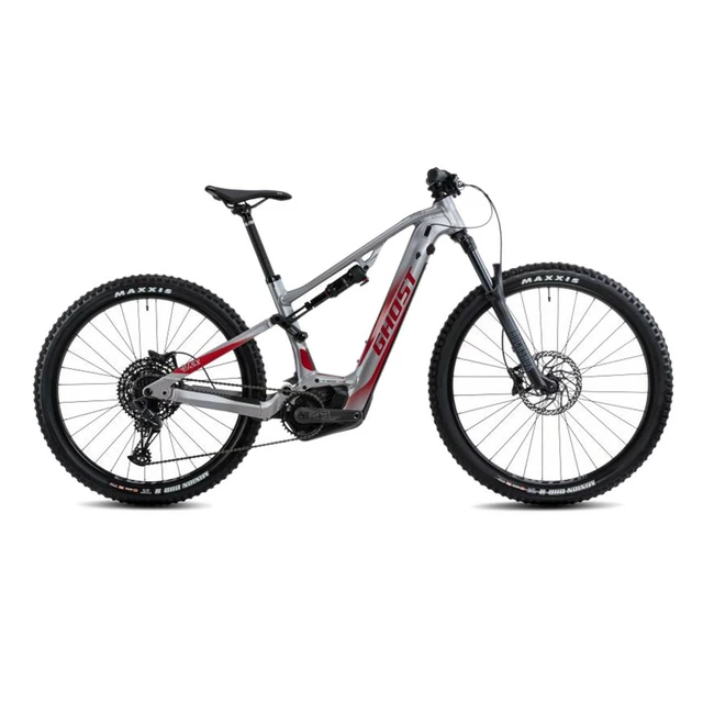 Celoodpružený elektrobicykel Ghost E-ASX 130 Universal B750 29"/27.5" - Light Grey/Red - Light Grey/Red