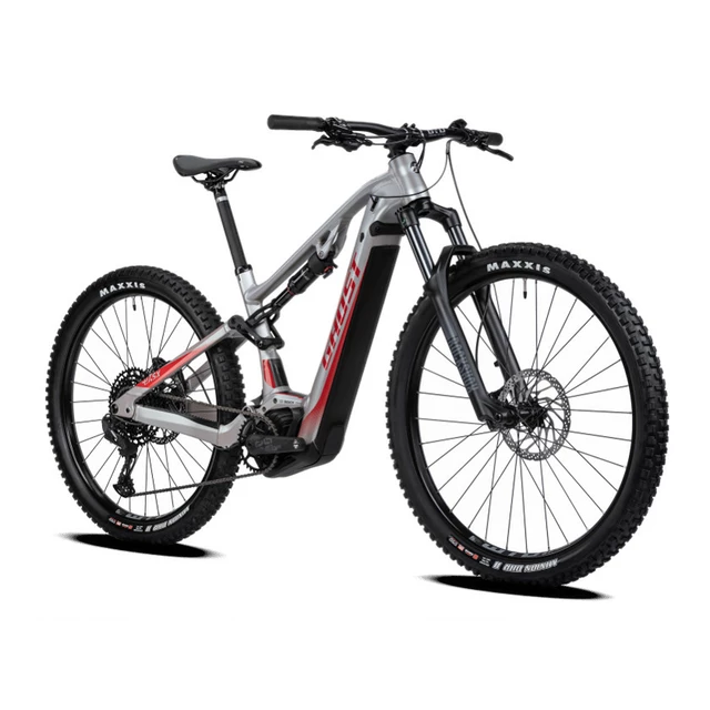 Celoodpružený elektrobicykel Ghost E-ASX 130 Universal B750 29"/27.5" - Light Grey/Red