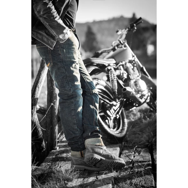 Pánske moto jeansy PMJ Legend Café Racer CE - modrá