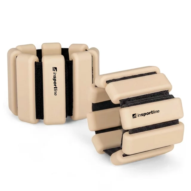 Fitness závažie na členok a zápästie inSPORTline Brace 2x0,5 kg - béžová