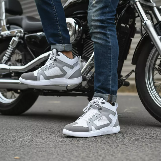 Moto topánky W-TEC Arimes - bielo-šedá