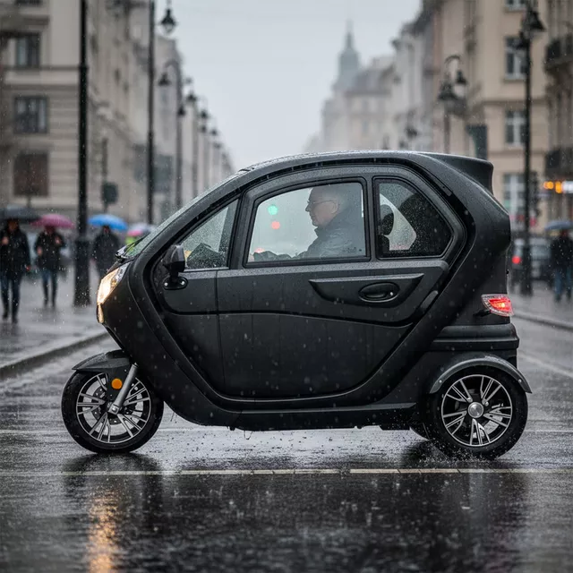 Elektrická trojkolka so strechou W-TEC Tukago - 25 km/h - červená