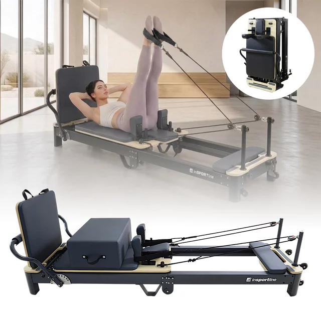 Pilates reformer inSPORTline Comfolder EVO - antracit - antracit