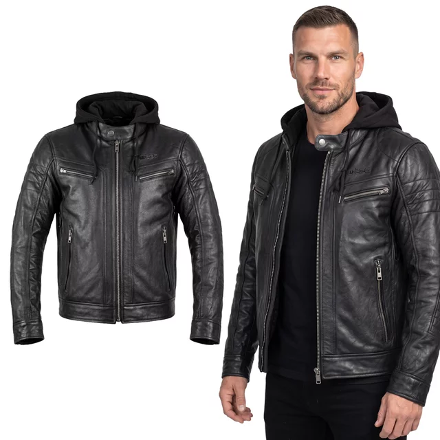 Kožená moto bunda W-TEC Murayo II - čierna - čierna