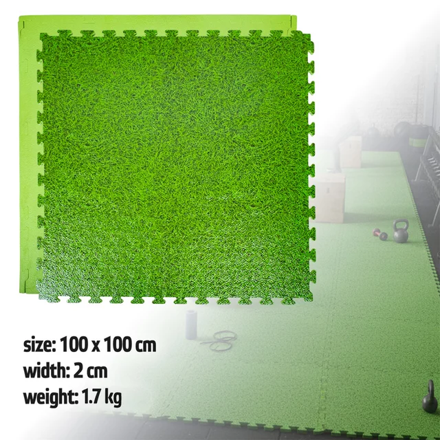 Puzzle tatami podložka inSPORTline Zemalpro 100x100x2 cm - motív trávníka - motív trávníka