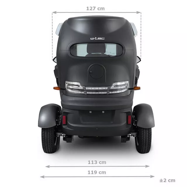 Elektrická trojkolka so strechou W-TEC Tukago - 25 km/h - červená