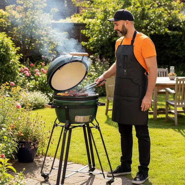 Žiaruvzdorná zástera na grilovanie inSPORTline Aphares 73x65 cm