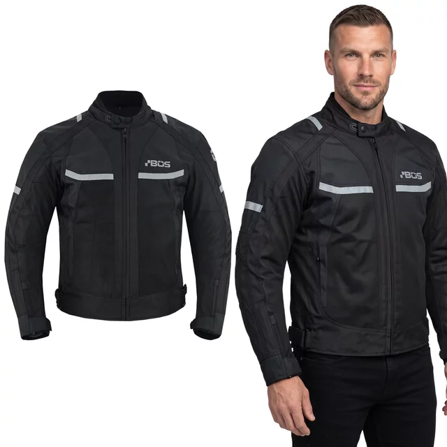 Pánska letná moto bunda BOS Libera - Black - Black