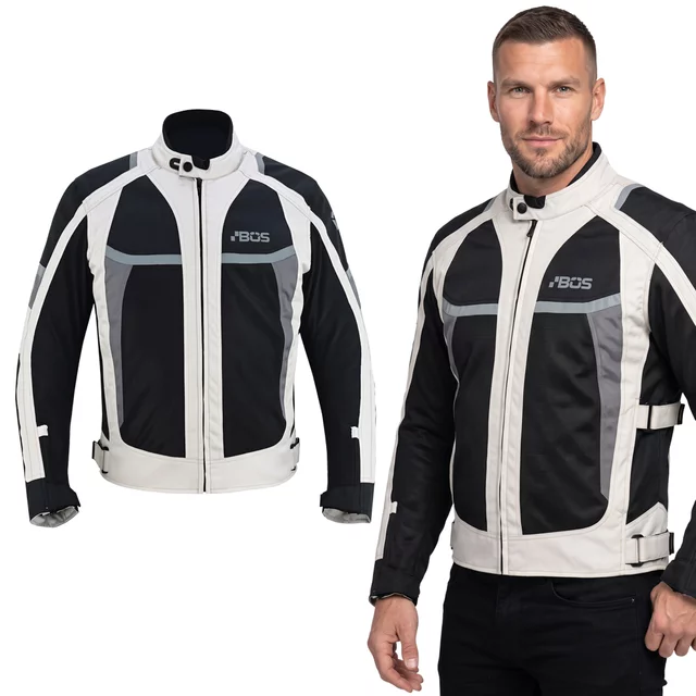 Pánska letná moto bunda BOS Libera - Black - Gray