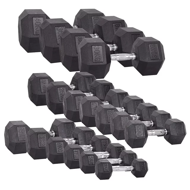 Šesťhranné činky inSPORTline Hexsteel 2-40 kg