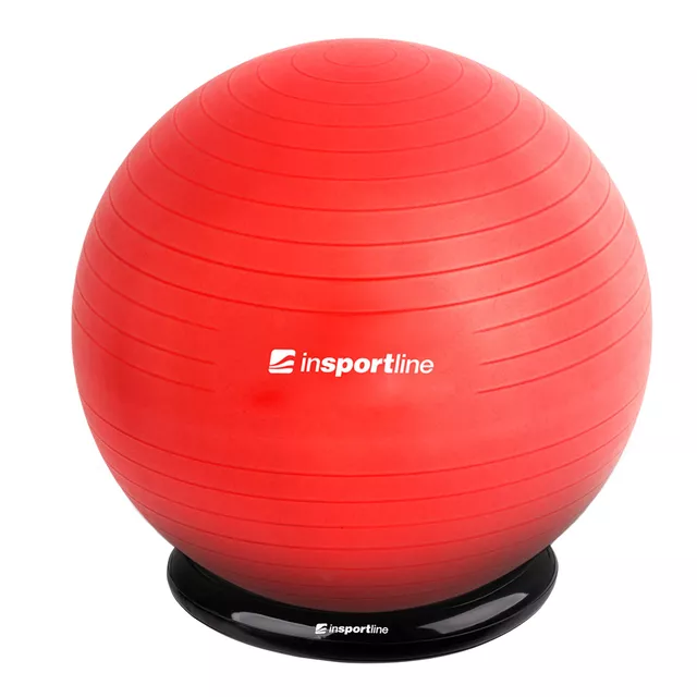 Gymnastická lopta inSPORTline Top Ball 75 cm so základňou BallBase - šedá - červená